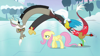 Discord rubs his victory in Fluttershy's face S03E10