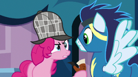 Pinkie Pie staring at Soarin S7E23