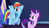 Rainbow and Starlight hear Spike enter S6E1