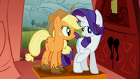 Rarity points out Applejack's muddy hooves S1E08