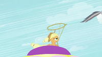 Applejack about to lasso Rainbow Dash S2E02