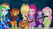 Applejack face-palms at Rarity's outfit EG2