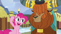 Pinkie asks Rutherford for honorary yak horns S7E11