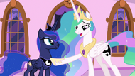 Princess Celestia appreciates her sister's effort S7E10