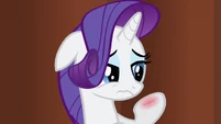 Rarity and her own amazing cuteness.