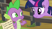 Spike shrugging his shoulders S6E10