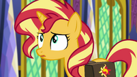 Sunset Shimmer making a realization EGFF