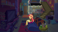 Sunset writing closing letter to Princess Twilight EGFF