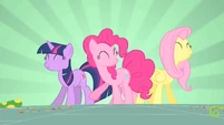 Twilight, Pinkie and Fluttershy dancing S1E25