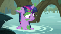 Twilight Sparkle covered in swamp moss S8E13
