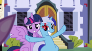 Twilight and Minuette smile for the camera S5E12