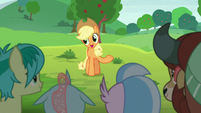 Applejack encouraging more answers S8E9