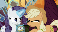 Fake Applejack looking at fake Rarity S8E13