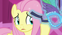 Fluttershy pushes the mask away S5E21