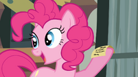 Pinkie Pie holding the note S4E09