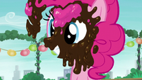 Pinkie Pie smiling and covered in ice cream S6E3