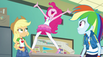 Pinkie Pie standing on a table EGFF