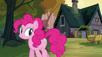 Pinkie Pie walking away from Cranky's house S02E18