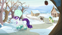 Rarity leaving Sweet Acorn Orchard MLPBGE