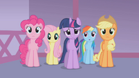 Twilight: "Now what do we do?" Fluttershy: "Uh, panic?" Rainbow: "That's your answer for everything!"