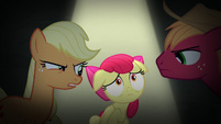 AJ and Big Mac look at Apple Bloom disapprovingly S5E4
