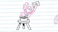 Drawing of Pinkie eating one of the rock candy recipes S4E18