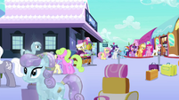 Mane 6 at the Empire train station S3E12