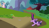 Kicked out of Ponyville with all her magic fatigue.