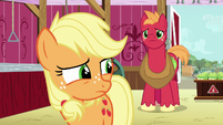 Applejack looking toward the blight sprayers S6E23