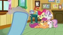 Rainbow Dash clearly believes that she estimated this grief period correctly, but she will be immediately disproven.