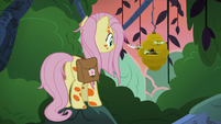 Fluttershy facing the hive of flash bees S7E20