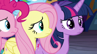 Pinkie and Fluttershy look to Twilight S9E2