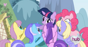 Two different ponies quickly replace two of the ponies in the first scene.