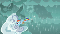 Rainbow flying down with a cloud S8E25