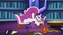 Rarity lying on her fainting couch S9E19