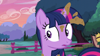Twilight freezes at the mention of the castle S5E3