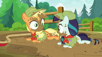 Applejack and Rara look at each other S5E24