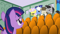 Filly Twilight looking at the examiners S1E23