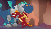 Garble hugging a blue dragon S6E5