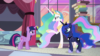 Princess Celestia reassuring Twilight S9E17