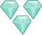 Three brilliant-cut diamonds