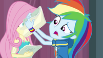 Rainbow Dash flips through script pages CYOE4