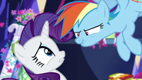 Rainbow Dash grumbling at Rarity S5E3