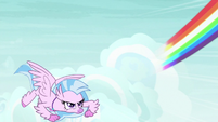 Rainbow Dash zooms away from Silverstream S9E3