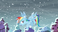 Rainbow notices her wings are covered by ice S6E2