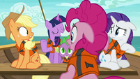 AJ, Pinkie, and Rarity look at Twilight surprised S6E22