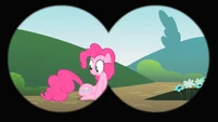 Pinkie Pie notices her tail is cotton candy.