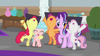 Crusaders cheering with Starlight and Cozy Glow S8E12