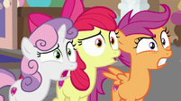 Cutie Mark Crusaders in aghast shock S8E12