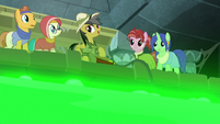 Daring Do pumping air into the slime pit S7E25